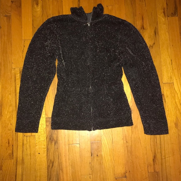 Zara Jackets & Coats Zara Women Black Glitter Casual Jacket Poshmark